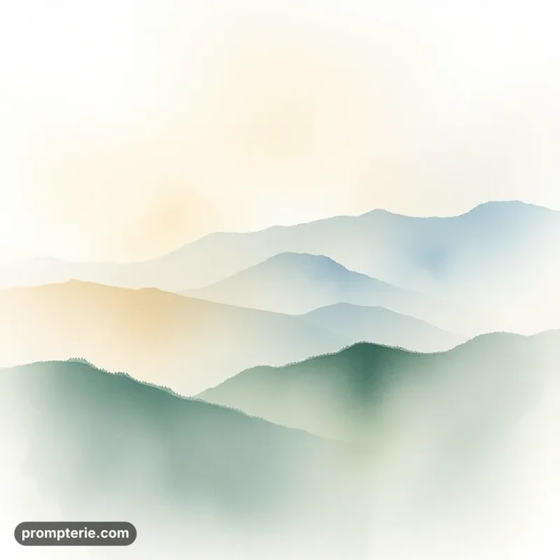 Paysage aquarelle atmosphérique