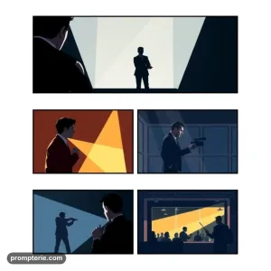 Storyboard illustration - Frames visuels pour scénario