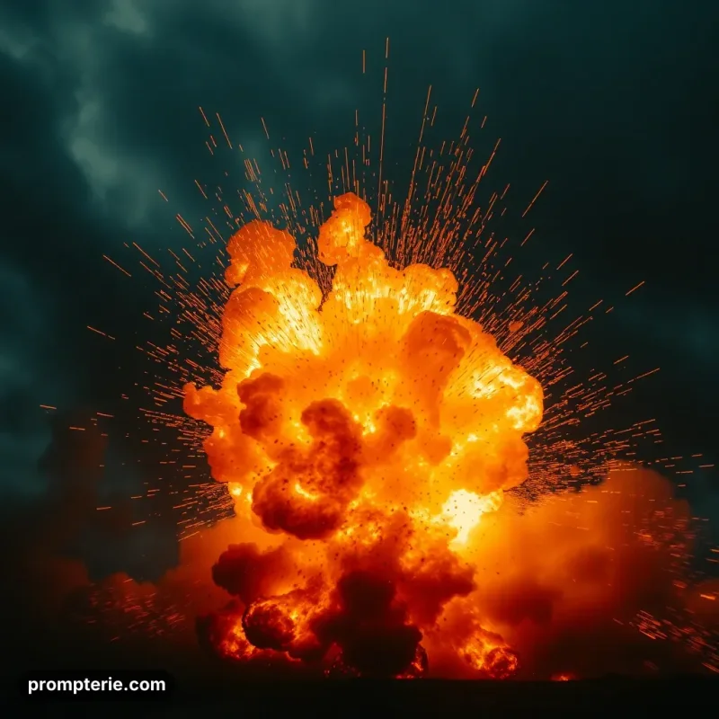 Scène d'action cinématographique avec effets spéciaux