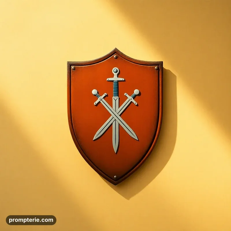 Icône emblème vector épée-bouclier