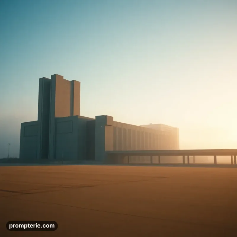 Paysage futuriste avec architecture imposante