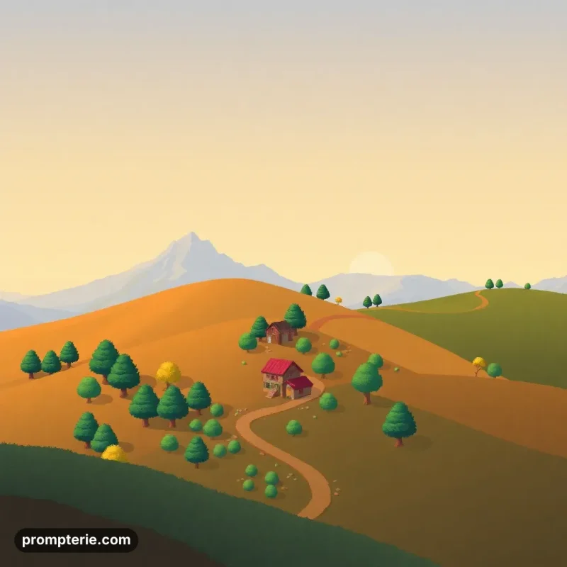 Paysage pixel art rétro